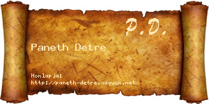 Paneth Detre névjegykártya